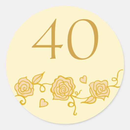 結婚40周年記念ステッカー ラウンドシール (正面)