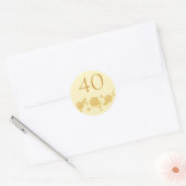 結婚40周年記念ステッカー ラウンドシール (封筒)