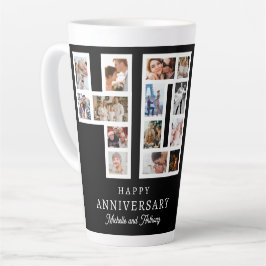 結婚40周年記念フォトコラージュ カフェラテマグ