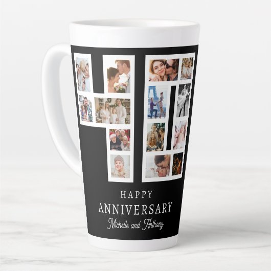 結婚40周年記念フォトコラージュ カフェラテマグ (左アングル)