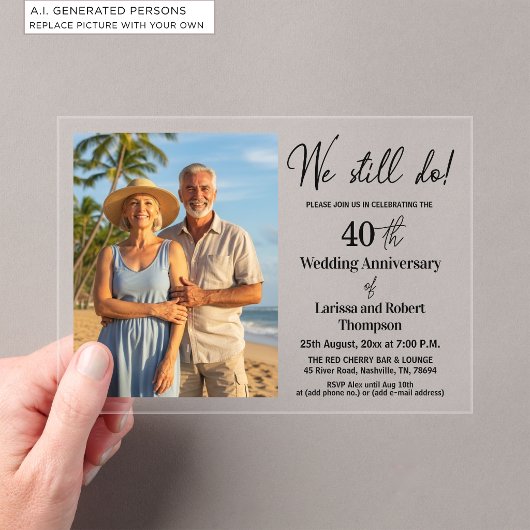 結婚40周年記念フォト アクリル招待状