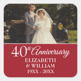 結婚40周年記念フォト エレガントなルビー スクエアシール