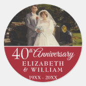 結婚40周年記念フォト エレガントなルビー ラウンドシール (正面)