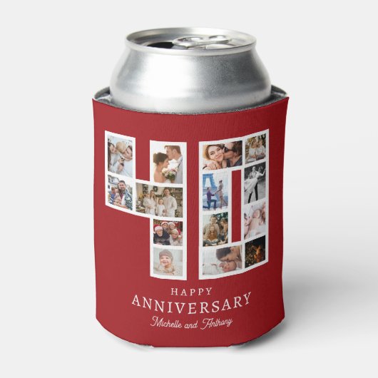 結婚40周年記念フォト ルビーレッド 缶クーラー (缶正面)