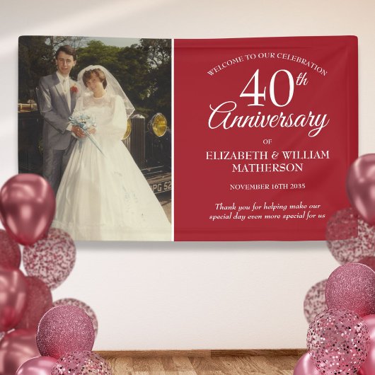 結婚40周年記念フォト ルビー ウェルカム 横断幕