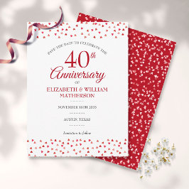 結婚40周年記念ルビーのハート セーブ・ザ・デート ポストカード