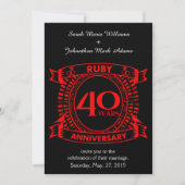 結婚40周年記念ルビーの紋章 招待状 (正面)