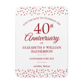 結婚40周年記念ルビーハート セーブザデート マグネット (縦)