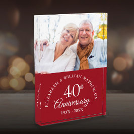 結婚40周年記念ルビー フォトブロック