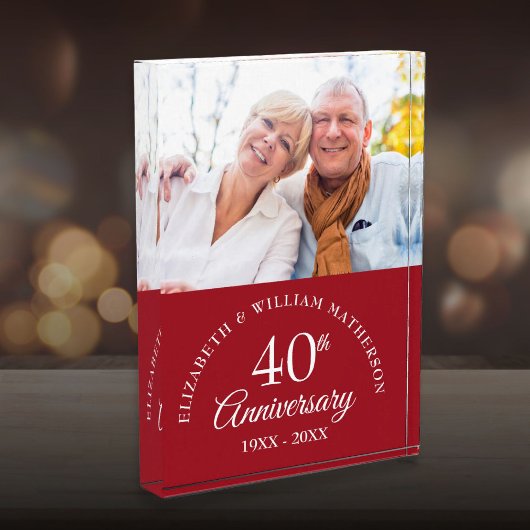 結婚40周年記念ルビー フォトブロック
