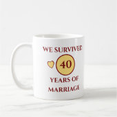 結婚40周年記念 イエロー レッド コーヒーマグカップ (左)