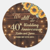 結婚40周年記念 ストリングライト ラウンドシール (正面)