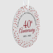 結婚40周年記念 ルビーのハート オーナメント (正面)