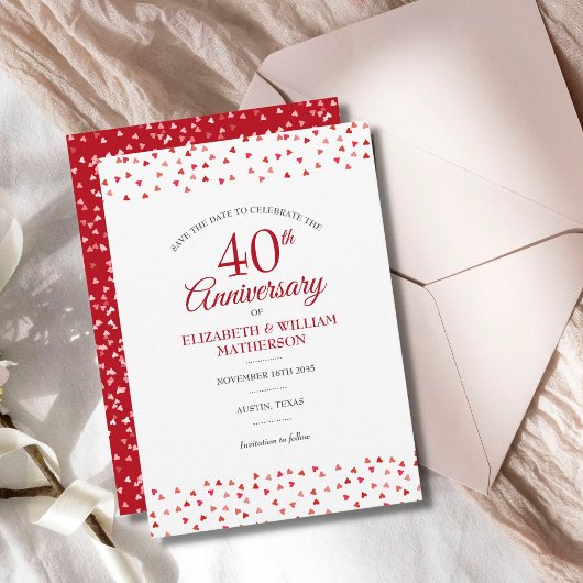 結婚40周年記念 ルビーのハート セーブザデート