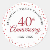 結婚40周年記念 ルビーのハート ラウンドシール (正面)