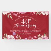 結婚40周年記念 ルビーのバラ ウェルカム 横断幕 (横)
