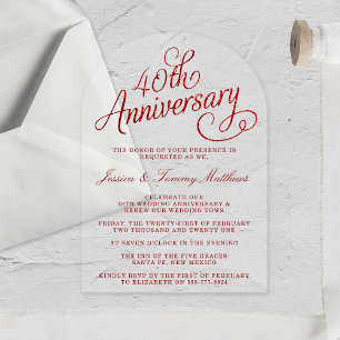 結婚40周年記念(ルビー婚) アクリル招待状