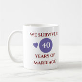 結婚40周年記念 紫と赤の妻 コーヒーマグカップ (左)