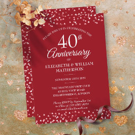 結婚40周年 ルビーハート 招待状