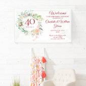 結婚40周年 ルビー記念のバラのフラワーウェルカム 横断幕 (インサイチュ)