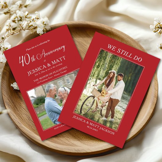 結婚40周年 ルビー 結婚記念日 お祝い 招待状