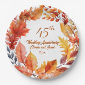 結婚45周年記念の秋の花々 ペーパープレート (正面)