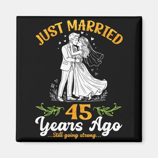 結婚45周年記念 お幸せに マグネット (正面)