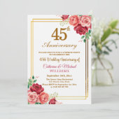 結婚45周年記念 ゴールドフレーム サプライズパーティー 招待状 (スタンド正面)