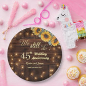 結婚45周年記念 ストリングライト ペーパープレート (パーティー)