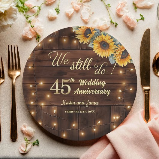 結婚45周年記念 ストリングライト ペーパープレート