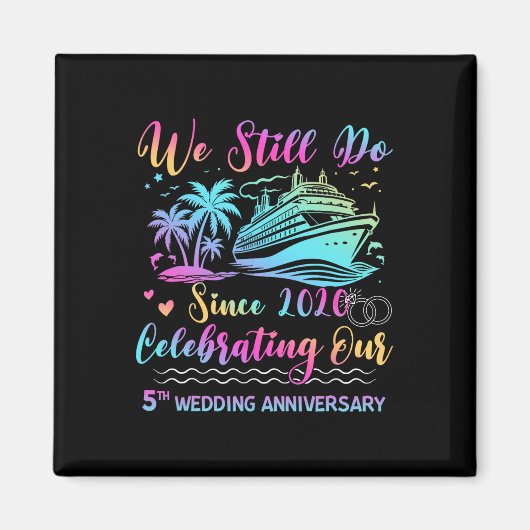 結婚5周年おめでとう 5年目の結婚記念日 マグネット (正面)