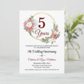 結婚5周年記念サプライズパーティー フローラル 招待状 (スタンド正面)