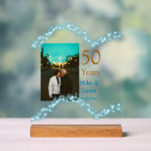 結婚50周年おめでとう カップル名+結婚日 アクリルサイン (ニュートラル)
