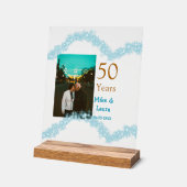 結婚50周年おめでとう カップル名+結婚日 アクリルサイン (傾斜)