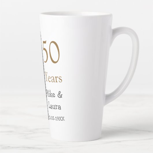 結婚50周年おめでとう カップル 名前 結婚記念日 カフェラテマグ (右)
