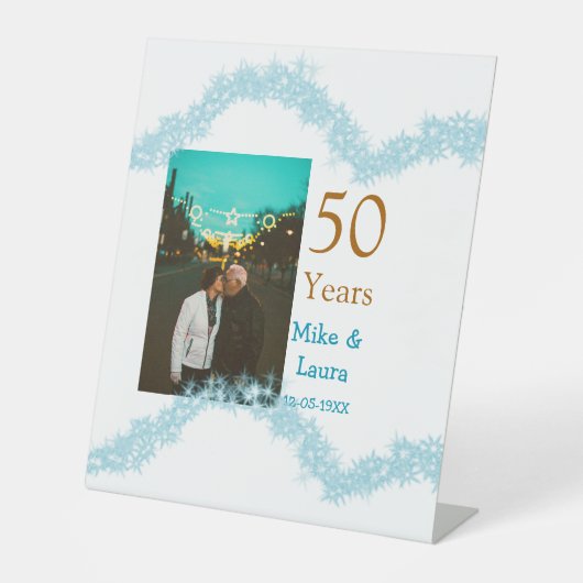 結婚50周年おめでとう カップル 名前 結婚記念日 台座サイン (正面)