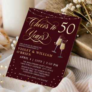 結婚50周年おめでとう ブルゴーニュ 箔招待状