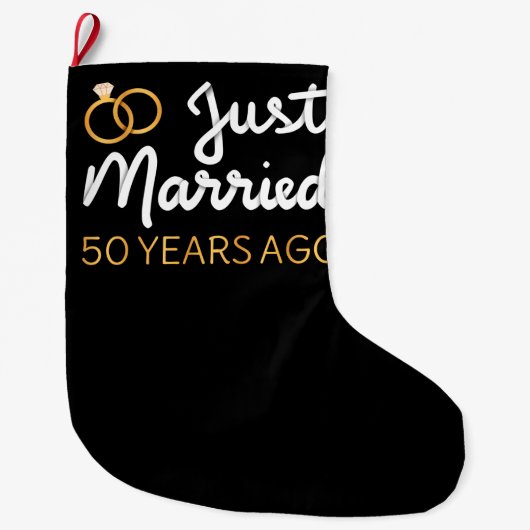 結婚50周年おめでとう IV ラージクリスマスストッキング (正面)