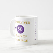 結婚50周年を迎えた妻に贈る紫色のプレゼント コーヒーマグカップ (正面左)