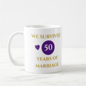 結婚50周年を迎えた妻に贈る紫色のプレゼント コーヒーマグカップ (左)