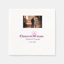 結婚50周年記念お祝いピンクのリボン