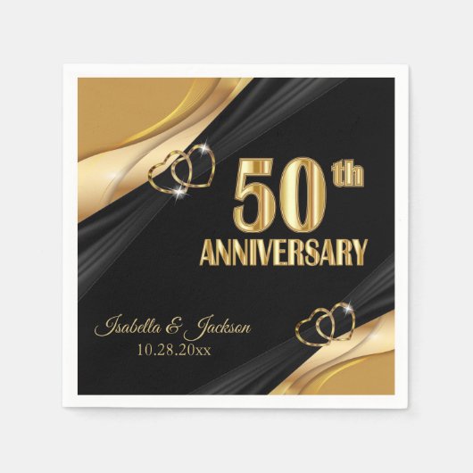 結婚50周年記念お祝い スタンダードカクテルナプキン (正面)