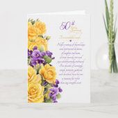 結婚50周年記念のバラとスミレ カード (正面)