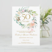 結婚50周年記念のバラのリースのSave the Date 招待状 (スタンド正面)
