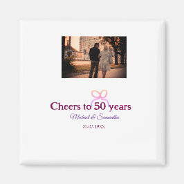 結婚50周年記念のピンクのリボン マグネット