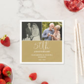 結婚50周年記念の二つの瞬間 写真入りギフト スタンダードカクテルナプキン (インサイチュ)