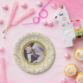 結婚50周年記念の写真とレース ペーパープレート (パーティー)