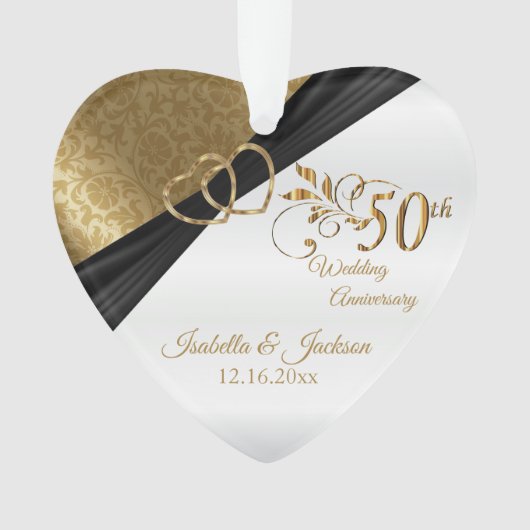 結婚50周年記念の記念品デザイン オーナメント (正面)