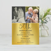 結婚50周年記念の2枚の写真入りギフト 招待状 (スタンド正面)