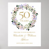 結婚50周年記念ウェルカムボード 花 ポスター (正面)